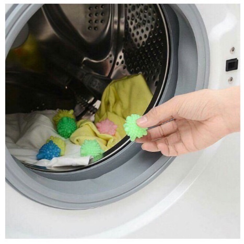 Bóng Gặt Là Thẳng Quần Áo - Cầu Gai Thả Máy Giặt Hỗ Trợ Giảm Nhăn - Bóng Giặt Sinh Học