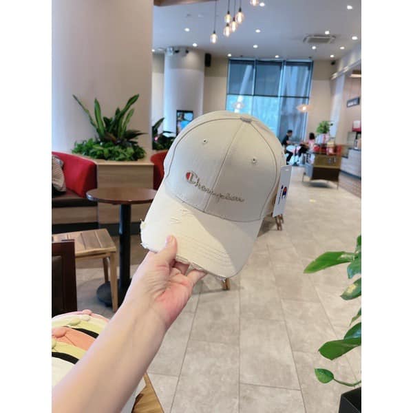 Mũ lưỡi trai rách ❤️ Nón thêu chữ CHAMPION phong cách Ulzzang form unisex nam nữ