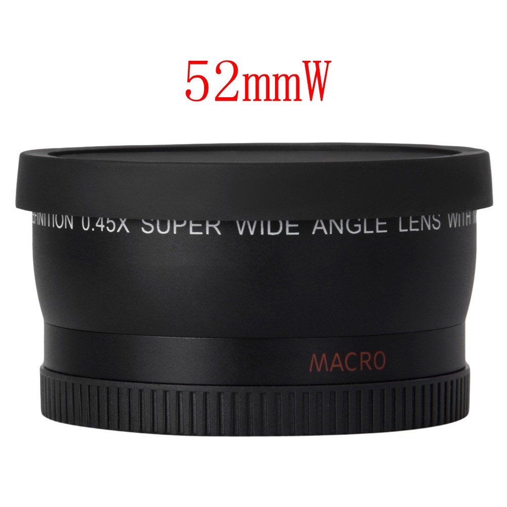 0.45x 52mm Clear Super Wide Angle Macro Lens for Nikon 18-55mm 55-200mm 50mm