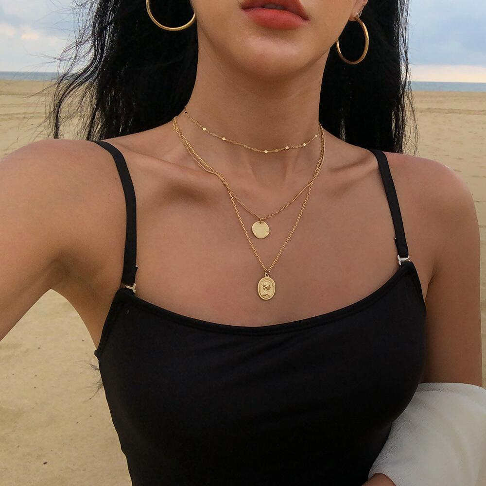 IF ME vòng cổ Kim Loại Nhiều Lớp Thời Trang Cho Nữ