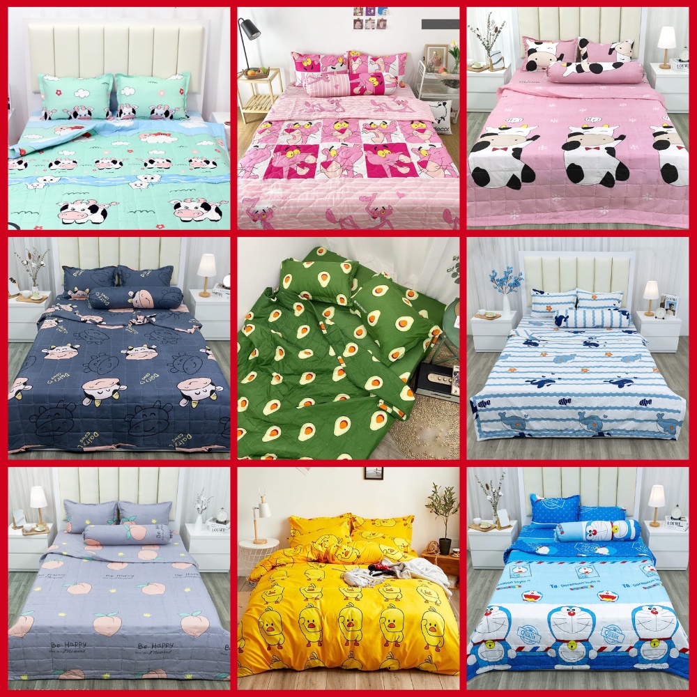 Chăn Hè 1m8x2m trần bông 2 mặt Cotton poly (Được lựa mẫu)