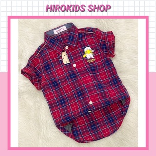Áo sơ mi bé trai tay ngắn sọc caro hình đẹp (8-24kg) - Hirokids