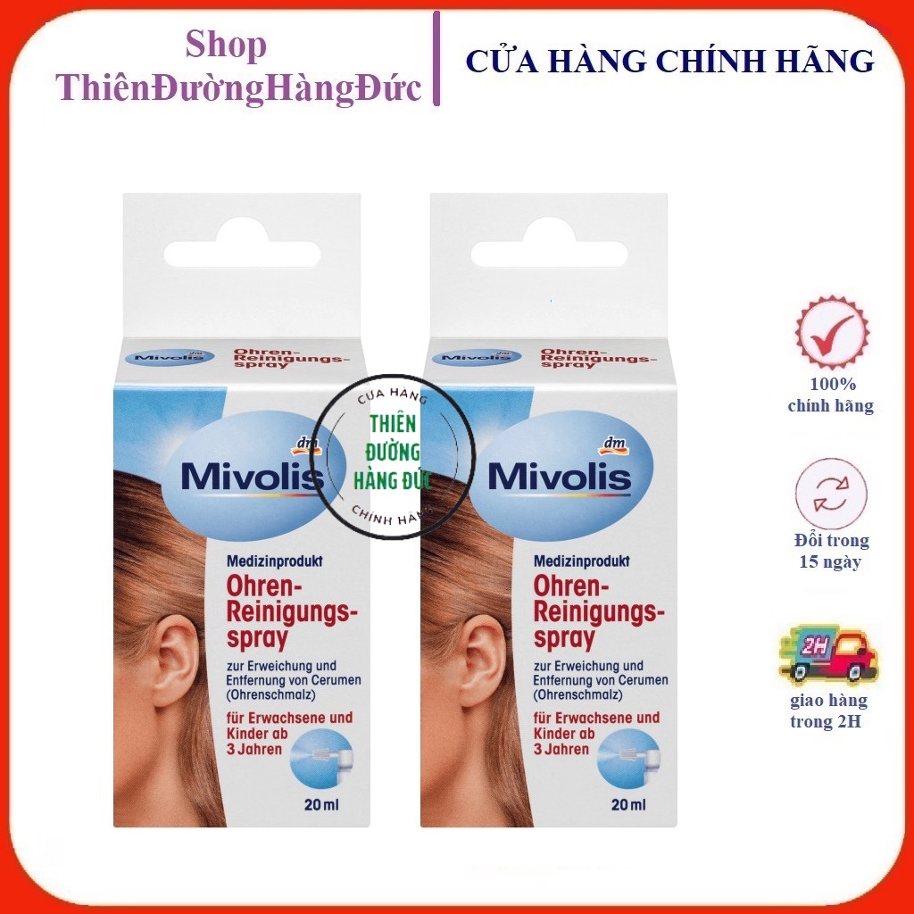 Xịt tan ráy tai cho bé và người lớn Mivolis, xịt vệ sinh tai trẻ em  -  hàng nội địa Đức