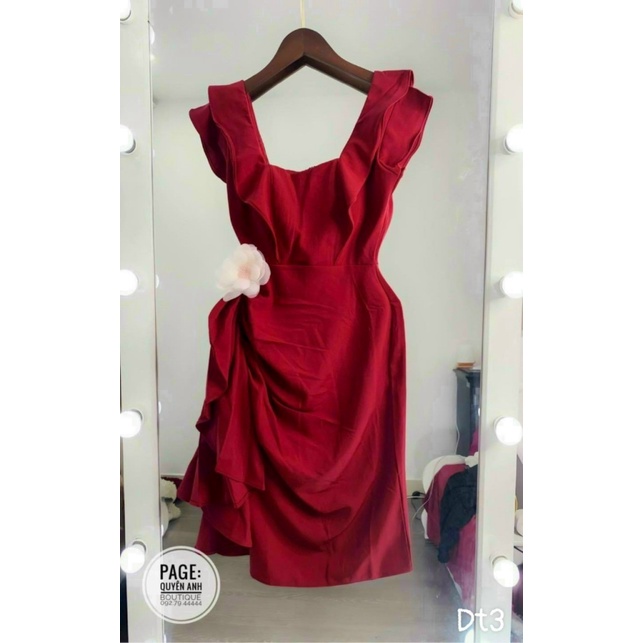 (Free ship) Mẫu Đầm HOT Trend | Đầm Lụa Hai Dây Có Mút Có Đính Hoa Ôm Body Mẫu Y Hình UP VLTN Shop