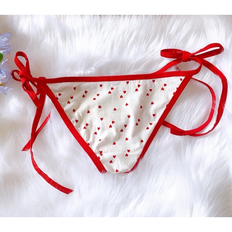 LUÔN CHE TÊN SẢN PHẨM -  QD001 -  Quần lót lưng thấp thắt dây nơ màu trơn sexy - Camluu99