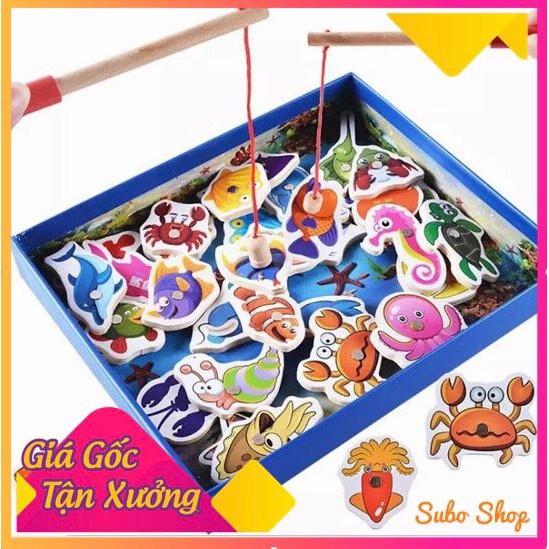 ĐỒ CHƠI HỘP CÂU CÁ NAM CHÂM 2 CẦN 32 CON CHO BÉ💖 FREESHIP 💖 BỘ BẰNG GỖ AN TOÀN TIỆN DỤNG CHO BÉ THỎA SỨC VUI CHƠI