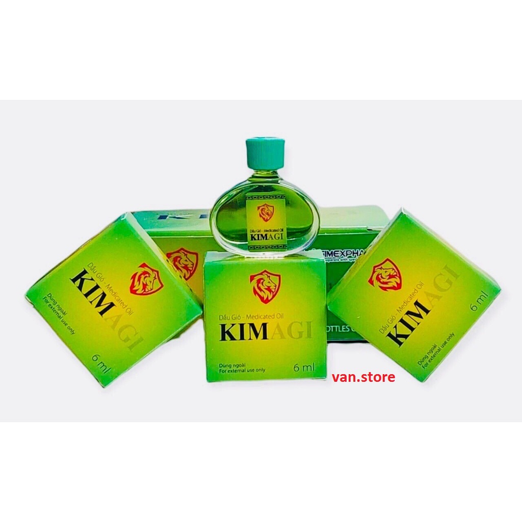 Dầu Gió Kim AGI [1 Hộp 1 chai 6ml] - Dùng Xoa Bóp, Thoa Vết Côn Trùng Cắn, Giữ Ấm Cơ Thể, Xông Hơi Giải Cảm...