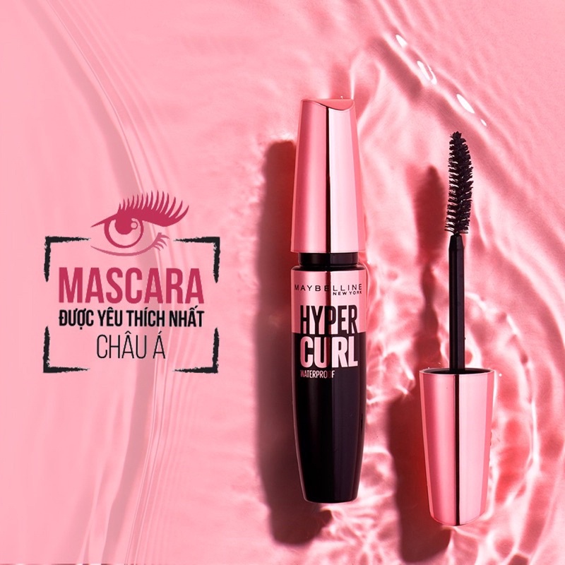 Mascara Dài Mi Và Cong Mi Maybelline New York Hyper Curl Waterproof Thái Lan Không Lem Không Trôi 9.2ml