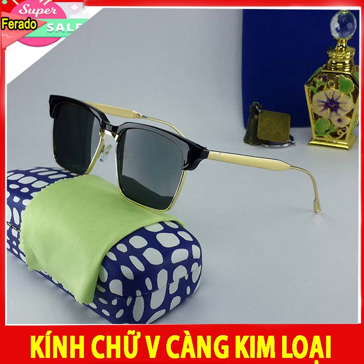 Kính mát nam thời trang - Bảo hành 12 tháng - Đủ hộp đựng kính và khăn lụa