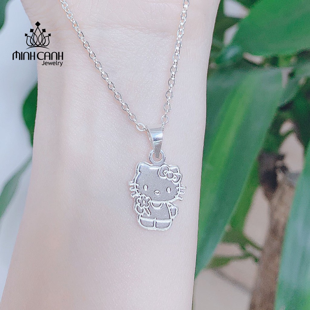 Dây Chuyền Bạc Ta Mặt Hello Kitty Loại Trơn Không Đính Đá - Minh Canh Jewelry