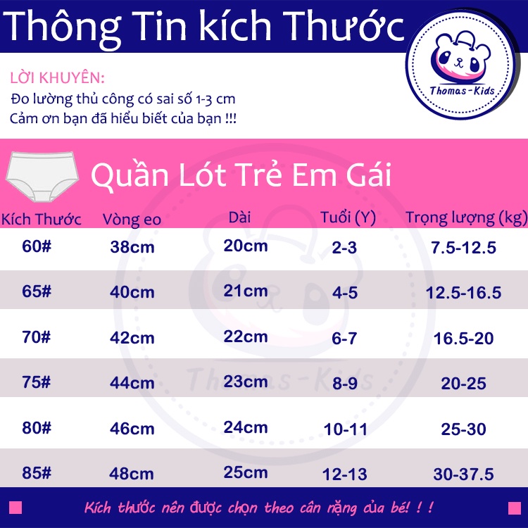 Set 5 quần lót thời trang dành cho bé gái B145