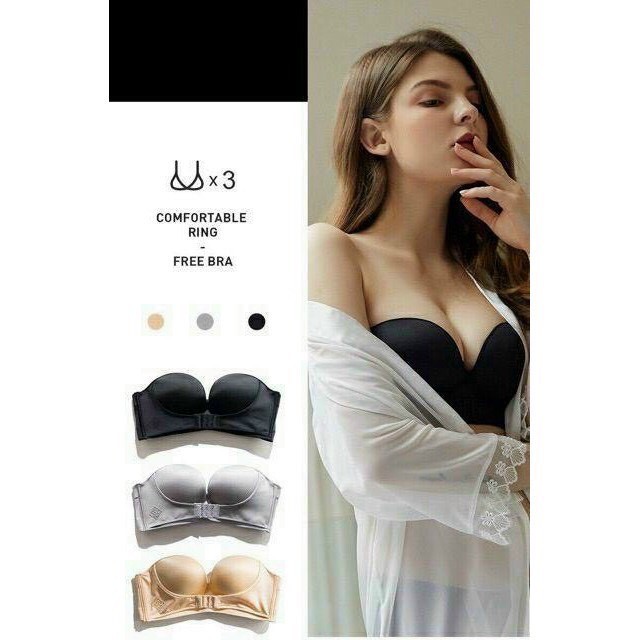 Áo Lót Nữ Cúp Ngực, Áo Ngực Cài Trước Không Dây Chống Tụt Mặc Ao Hở Vai AL05