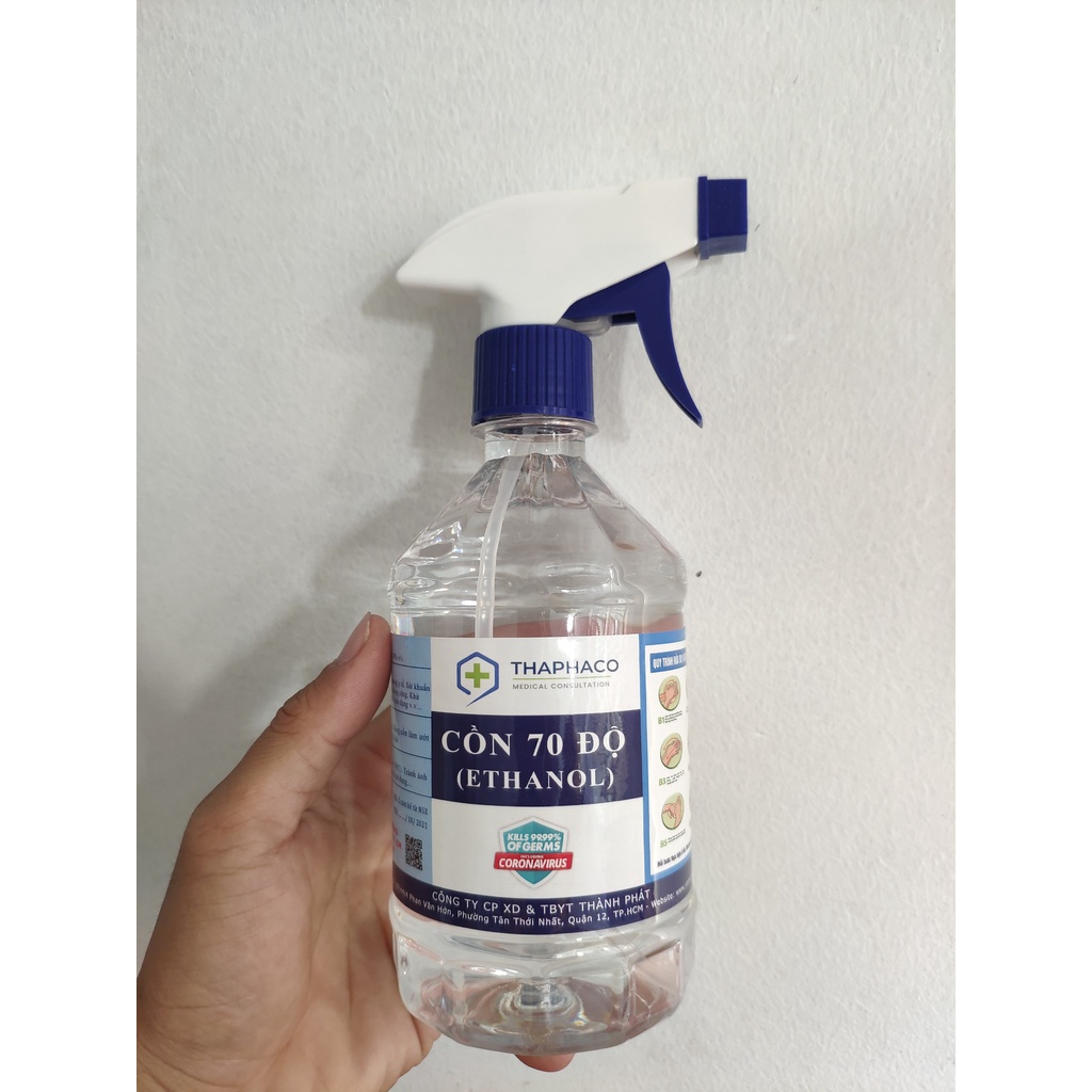 HỎA TỐC 2H HCM - Cồn 70 Độ Sát Khuẩn THAPHACO, Chai Xịt 500ML (Có giấy tờ kiểm nghiệm) | BigBuy360 - bigbuy360.vn