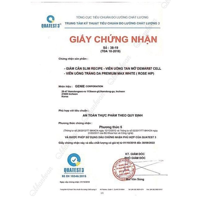 [Chính Hãng] 130 Viên Uống Hủy Mỡ Demar87 Genie Hàn Quốc | BigBuy360 - bigbuy360.vn