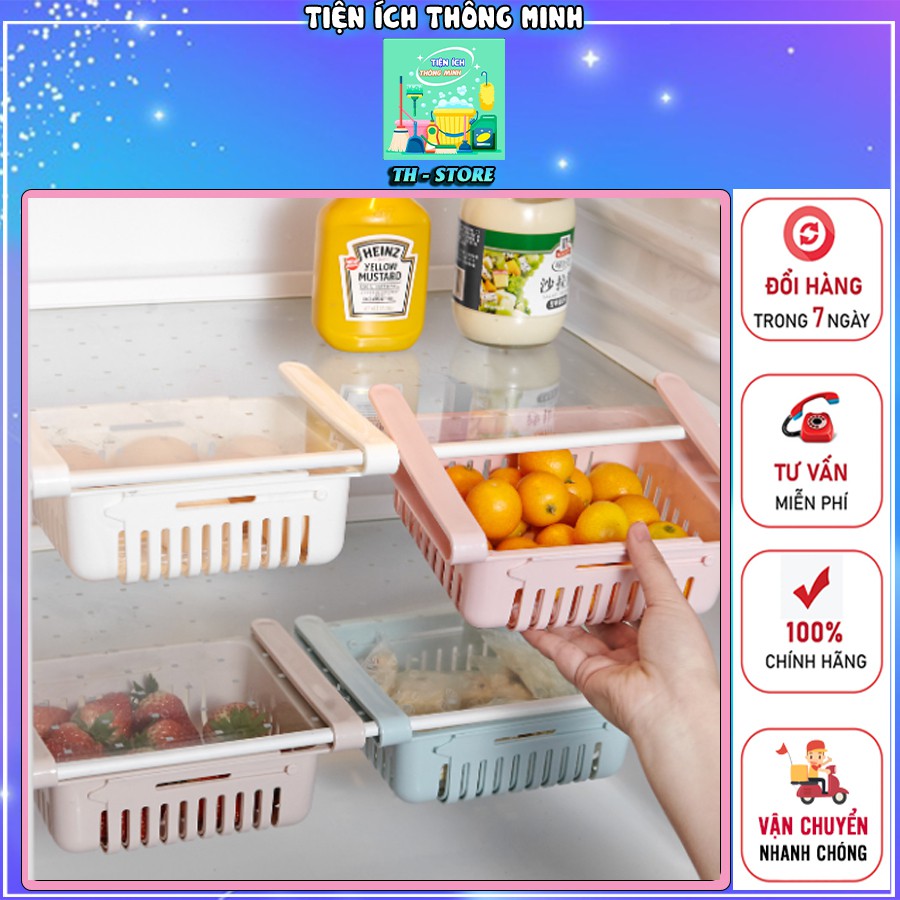 Rổ nhựa vuông treo khay tủ lạnh tiện lợi. Rổ đựng thực phẩm trong tủ lạnh - TT1262