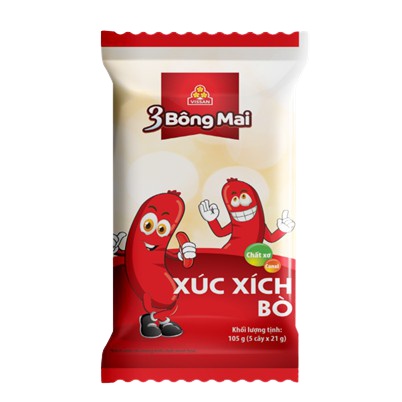 Xúc xích Vissan bông mai gói 5 cái 105g vị heo / bò