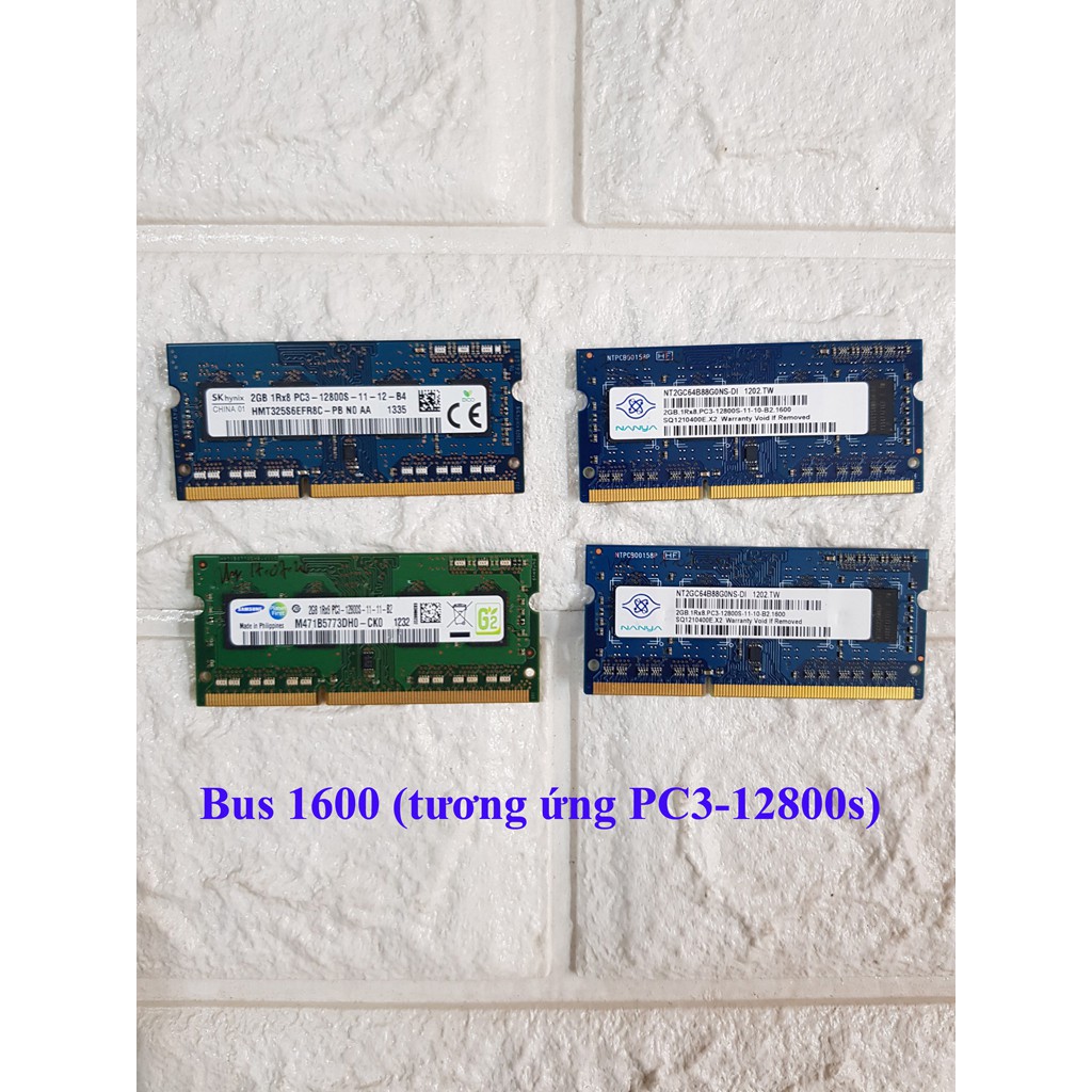 Ram Laptop 2Gb, 4Gb, 8Gb DDR3 DDR3L BUS 1333 BUS 1600 12800s  PC3 / PC3L zin tháo máy bảo hành 1 đổi 1 | BigBuy360 - bigbuy360.vn