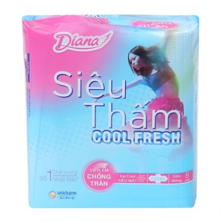 Băng vệ sinh Diana Cool Fresh siêu mỏng cánh