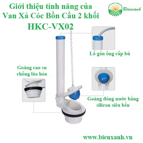 Van xả cóc bồn cầu 2 khối của bộ xả bồn cầu mã sản phẩm HKC-VX02