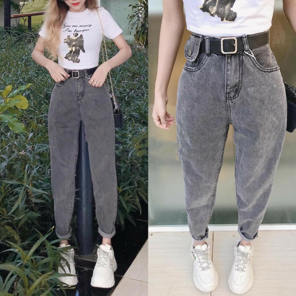 Quần Baggy Jeans Nữ Túi Nắp Chất Bò Demin Hàng Đẹp MS95