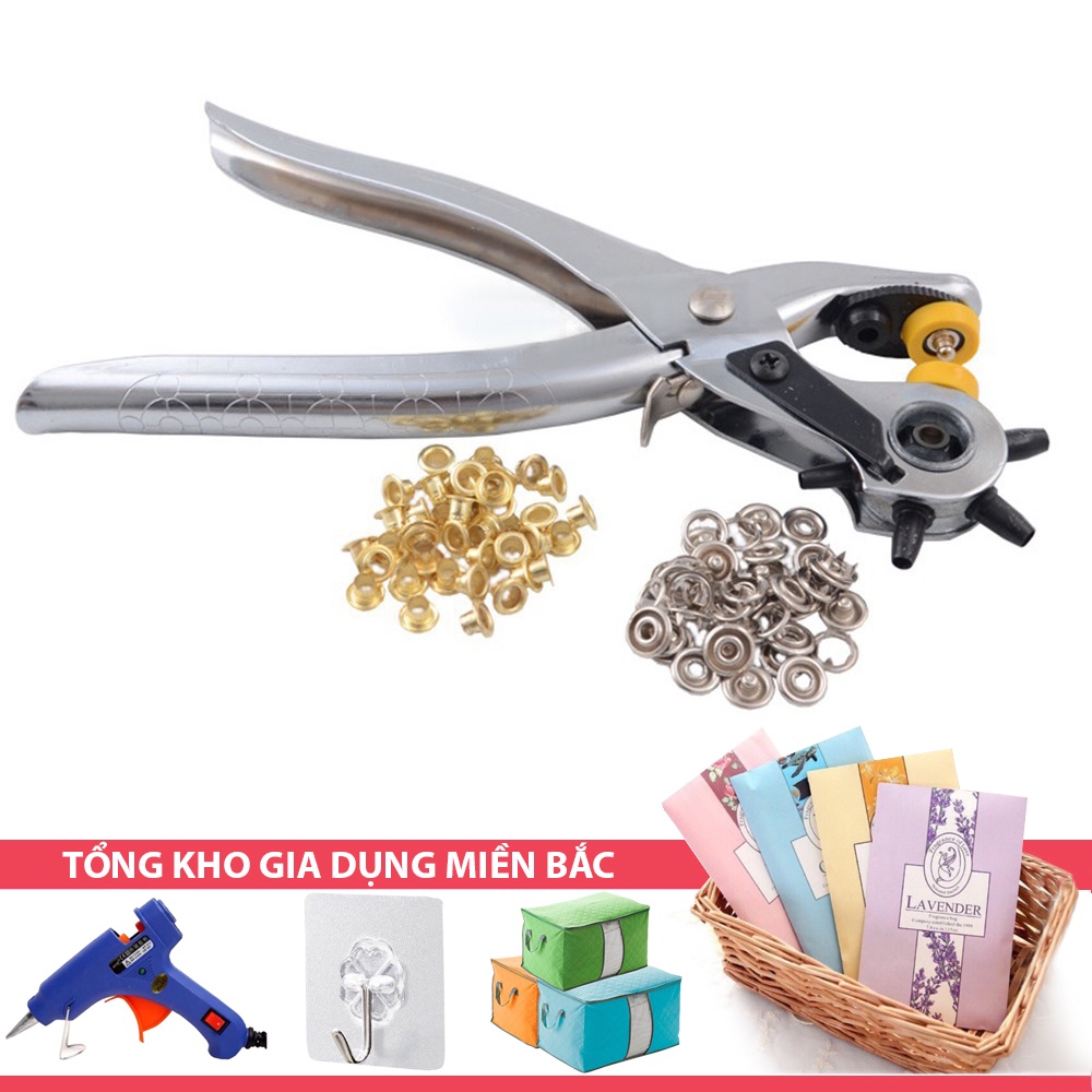 [Tổng Kho Sỉ] Kìm Bấm Lỗ CÁN BẠC H6 - Bấm Lỗ Tròn Dây Nịt Thắt Lưng Da, Đồng Hồ - Kiêm Bấm Khoen  (Tặng Túi Khoen)