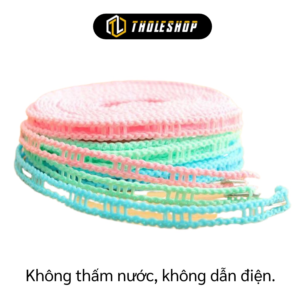 Dây Phơi Đồ - Dây Phơi Quần Áo Có Lỗ Móc Treo Loại 3m, Chất Liệu Cao Cấp, Bền Đẹp 3271
