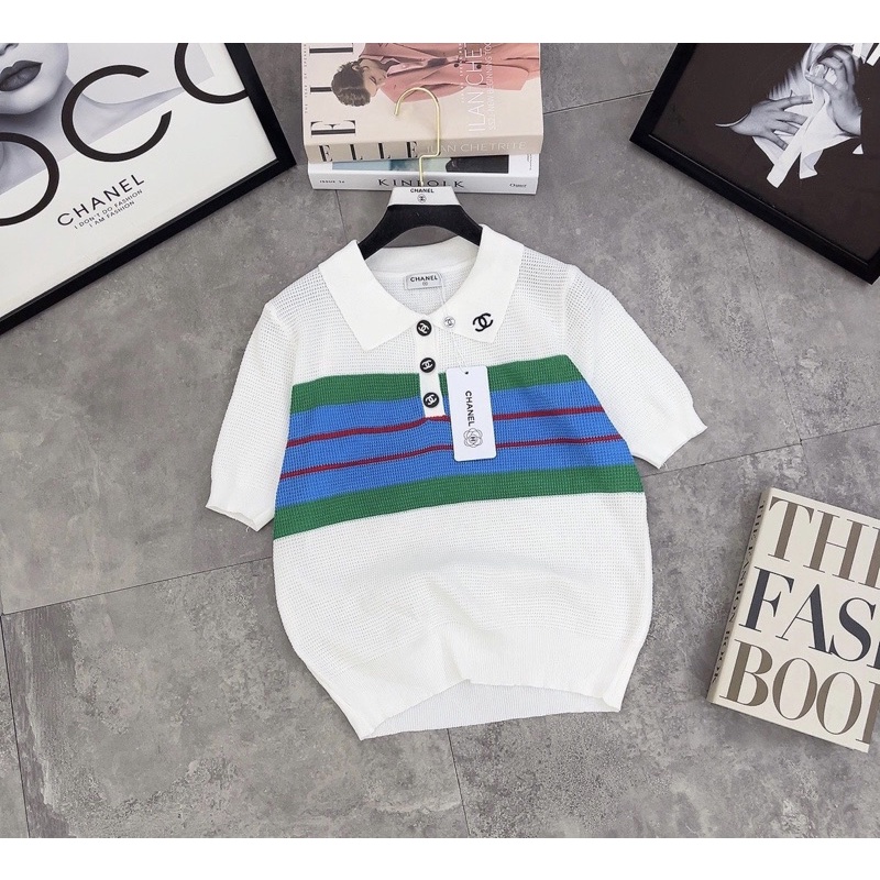 Áo len mongtoghi polo pha kẻ siêu xinh