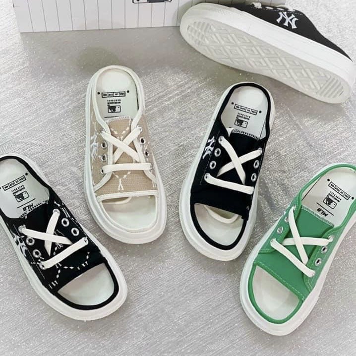 Giày Nữ Sục Hở Mũi , Giày Sục NY Quai Vải canvas Thời Trang Phong Cách Hàn Quốc