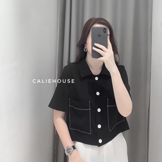 SƠ MI CỔ ĐỨC VIỀN CHỈ 2 MÀU ĐEN/ TRẮNG