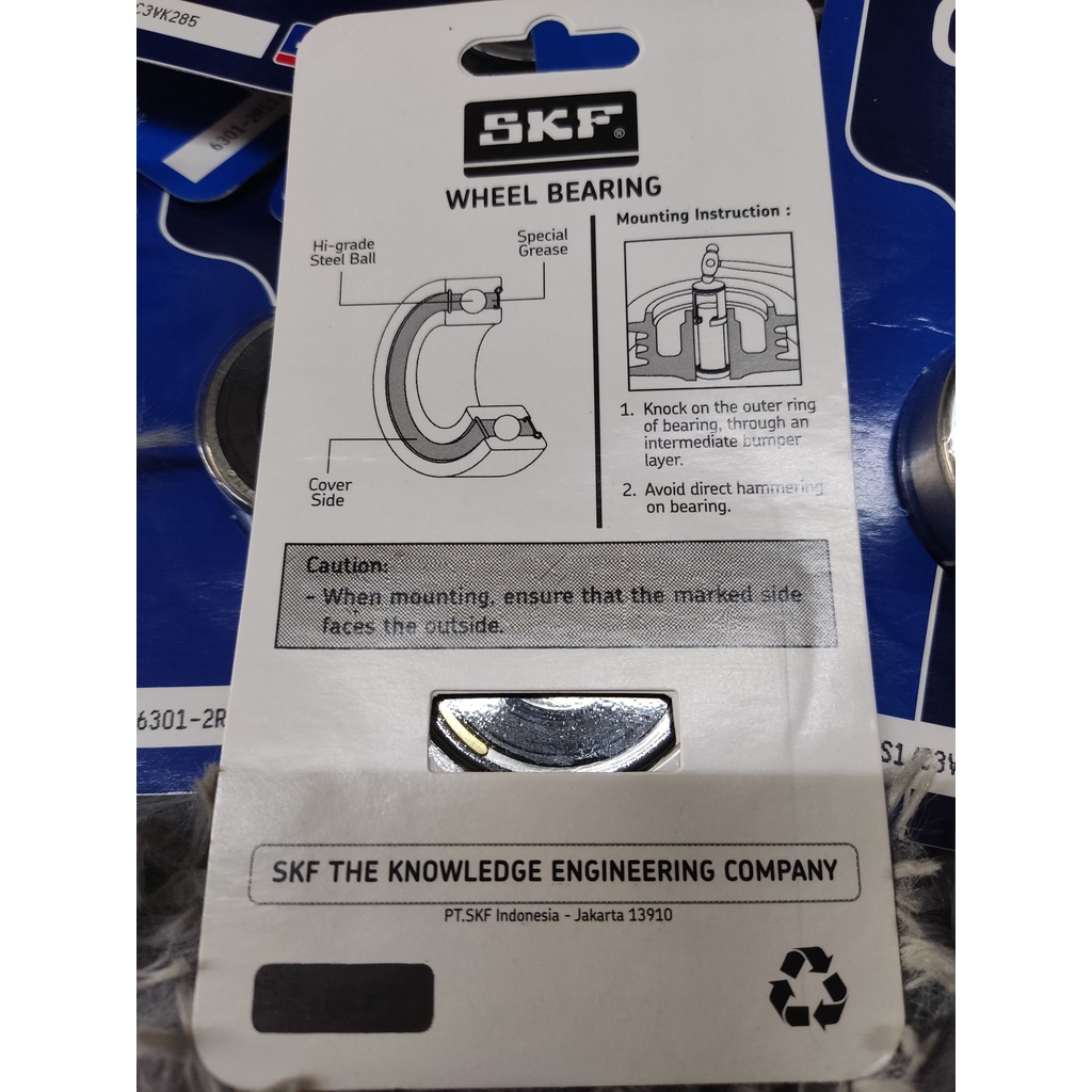 Vòng bi bạc đạn SKF 6301 CHÍNH HÃNG dùng cho nhiều loại xe số tự động, xe tay côn