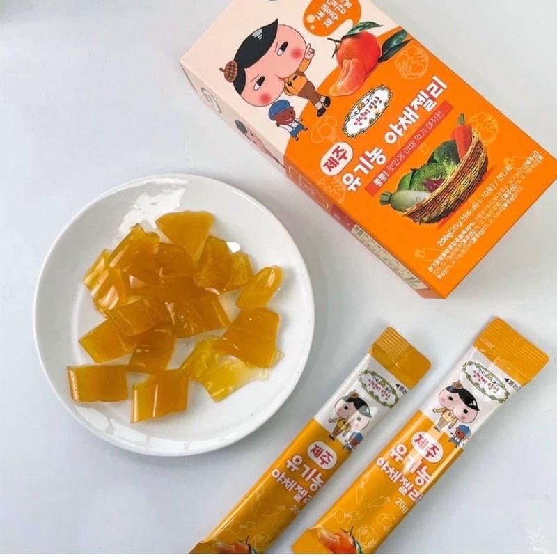 Thạch Rau Củ Quả Hữu Cơ Vị Quýt JEJU Hàn Quốc gói 20gr