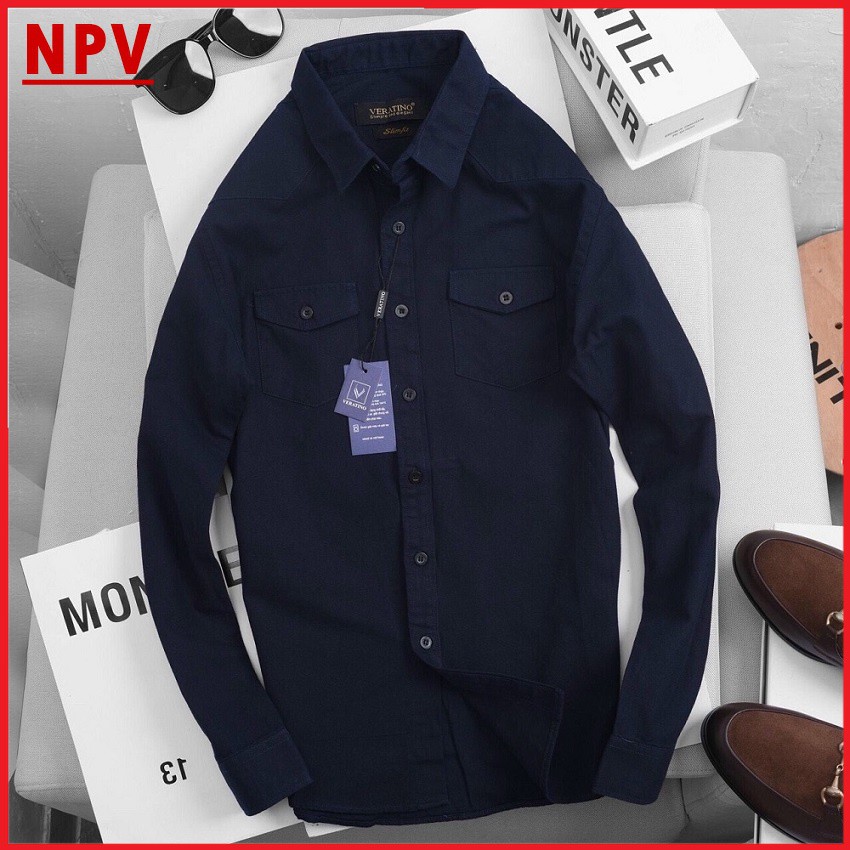 Áo sơ mi denim NPV thời trang nam,áo sơ mi nam cao cấp phong cách nam tính 5 màu