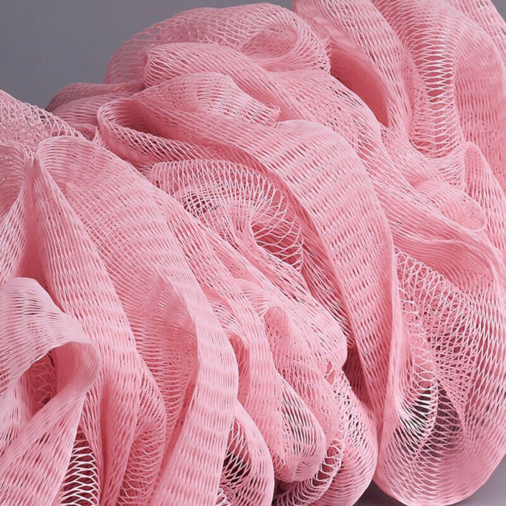 Bông tắm kỳ lưng tắm rửa tẩy tế bào chết toàn thân tay cầm dài làm từ lưới mềm có dây treo cho nhà tắm