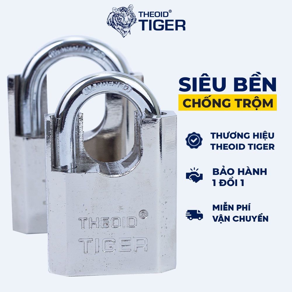 Ổ Khoá Cửa Chống Trộm Theoid Tiger Loại 6 phân kèm 4 chìa khoá - Hàng Chính Hãng