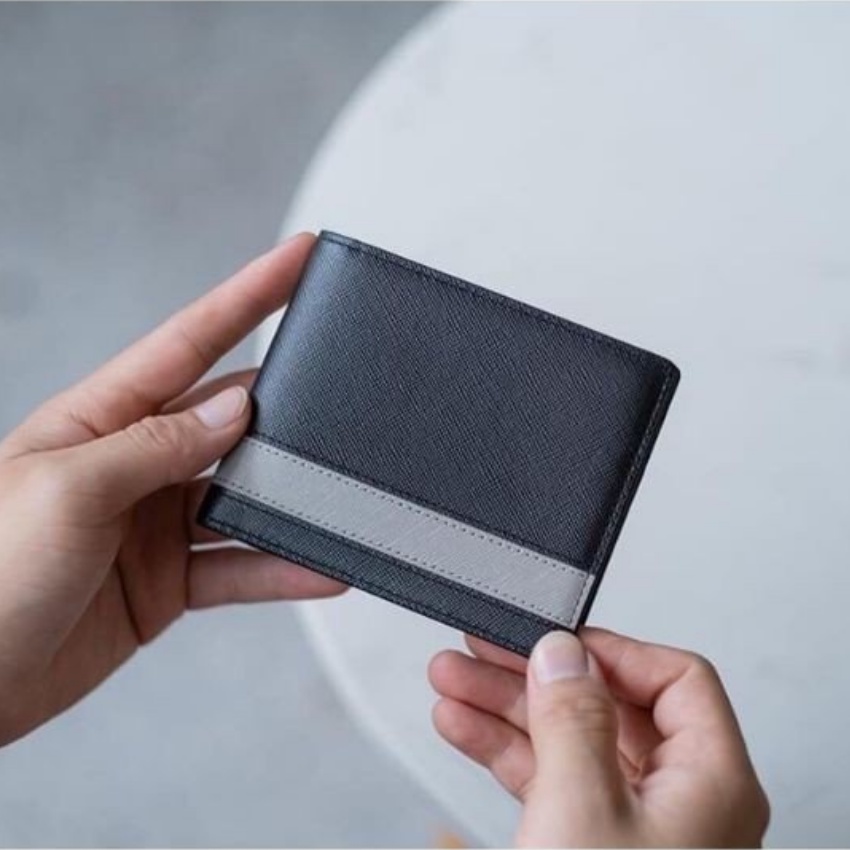 Da thật Ví nam nhỏ gọn COSMOS, bóp da nam đẹp thời trang hàn quốc kiểu đứng đựng tiền thẻ mini