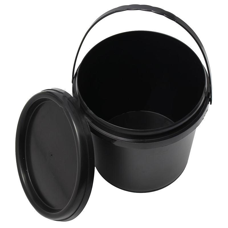 Xô Nhựa Tròn Màu Đen Có Nắp Và Tay Cầm Dung Tích 5l ☆Phong Cách westyle