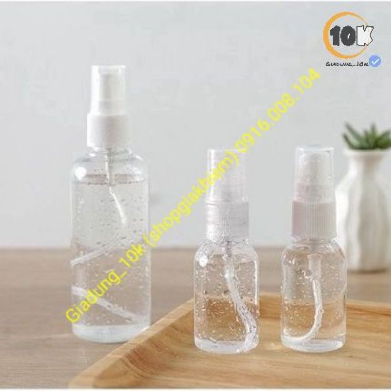 Bình xịt/chiết đựng mỹ phẩm, hóa chất 10ml/20ml/30ml/50ml/75ml/100ml (z14)