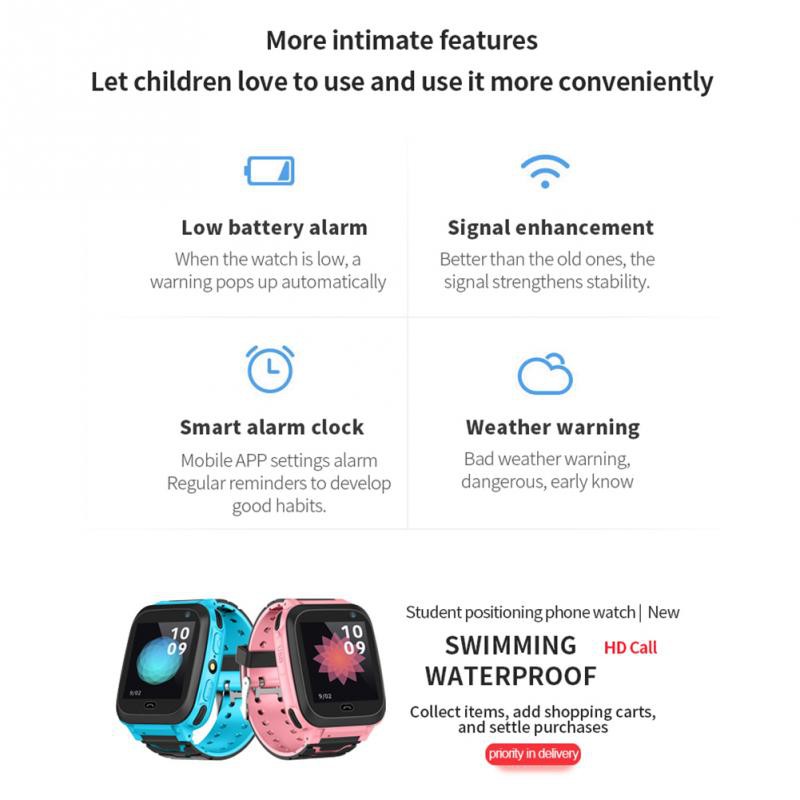 DS38 Real Time GPRS Positioning Children's Watches One-key SOS Phone Call Kids Smart Camera Watch with APP XD