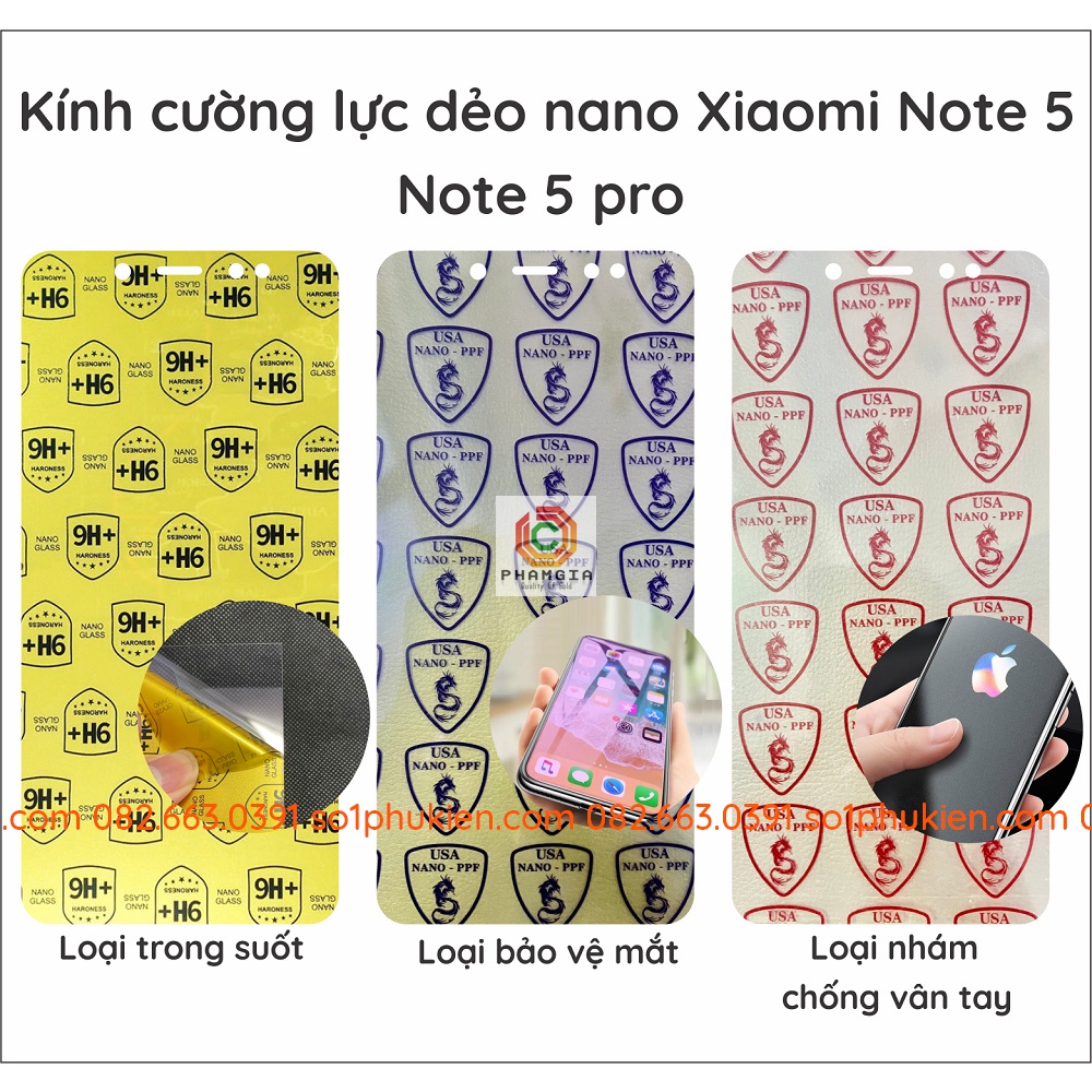 Dán cường lực Xaomi Redmi Note 3 / Note 4 / Note 5 / Note 5A / Note 5 pro nano siêu dẻo siêu bền