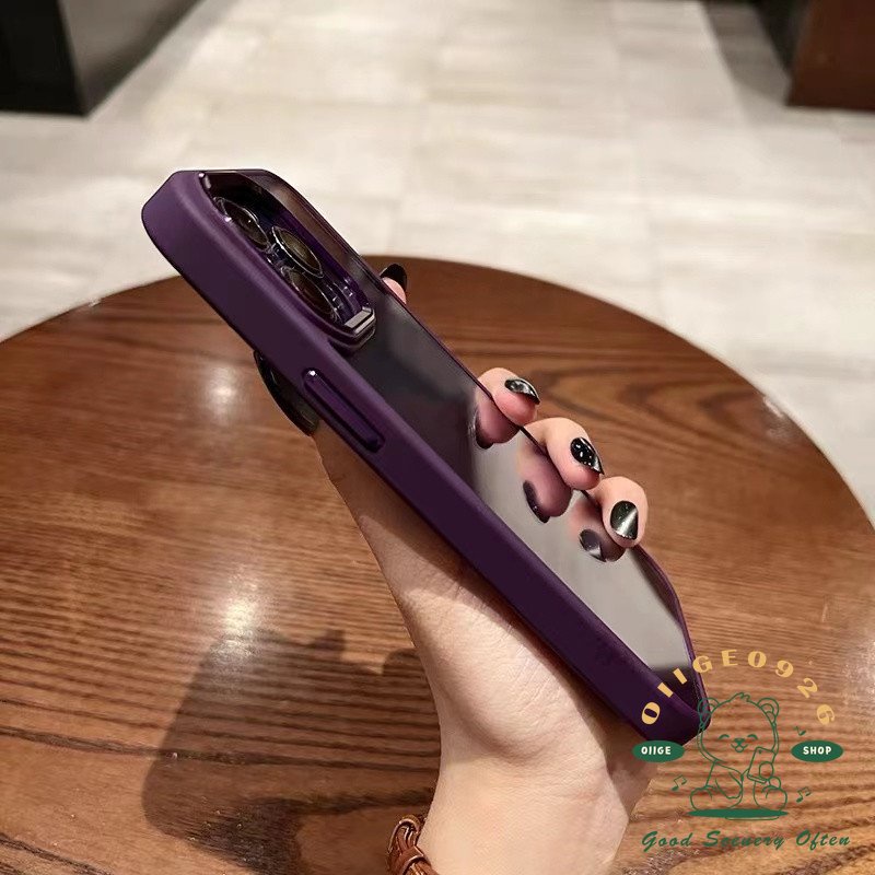 Ốp Điện Thoại Viền Silicon Chống Sốc Màu Tím Đậm Mẫu Mới Cho Iphone14 / 13 / 12 / 11 Pro Max 14 Plus