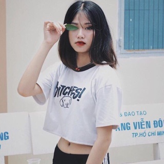 Áo Croptop in hình bitches áo y hình nhé