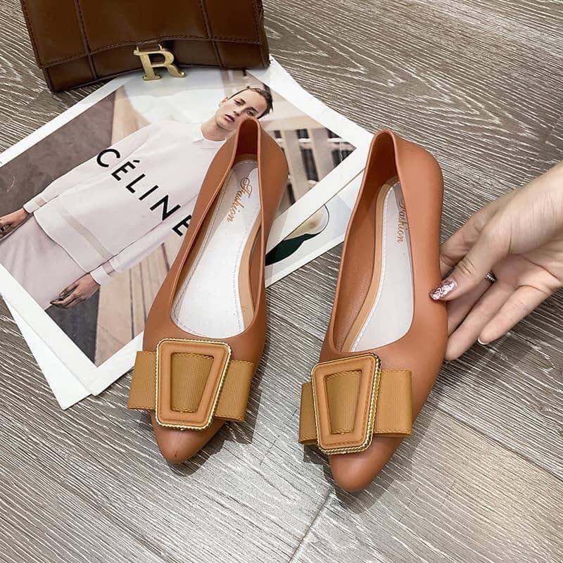 Giày búp bê _ giày nữ mũi nhọn nơ xinh xắn