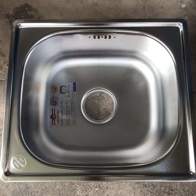 Chậu rửa chén bát 1 hộc 38x43cm inox cao cấp HWATA