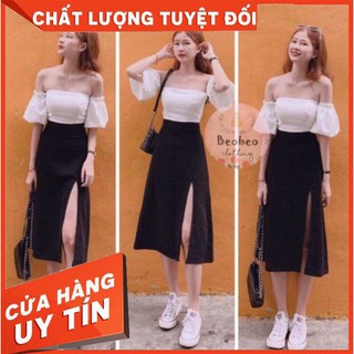Chân váy dài sẻ tà (video+ảnh thật) loại tốt