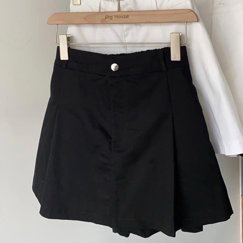 Quần Giả Váy Nữ Chữ A Lưng Thun Chất KaKi