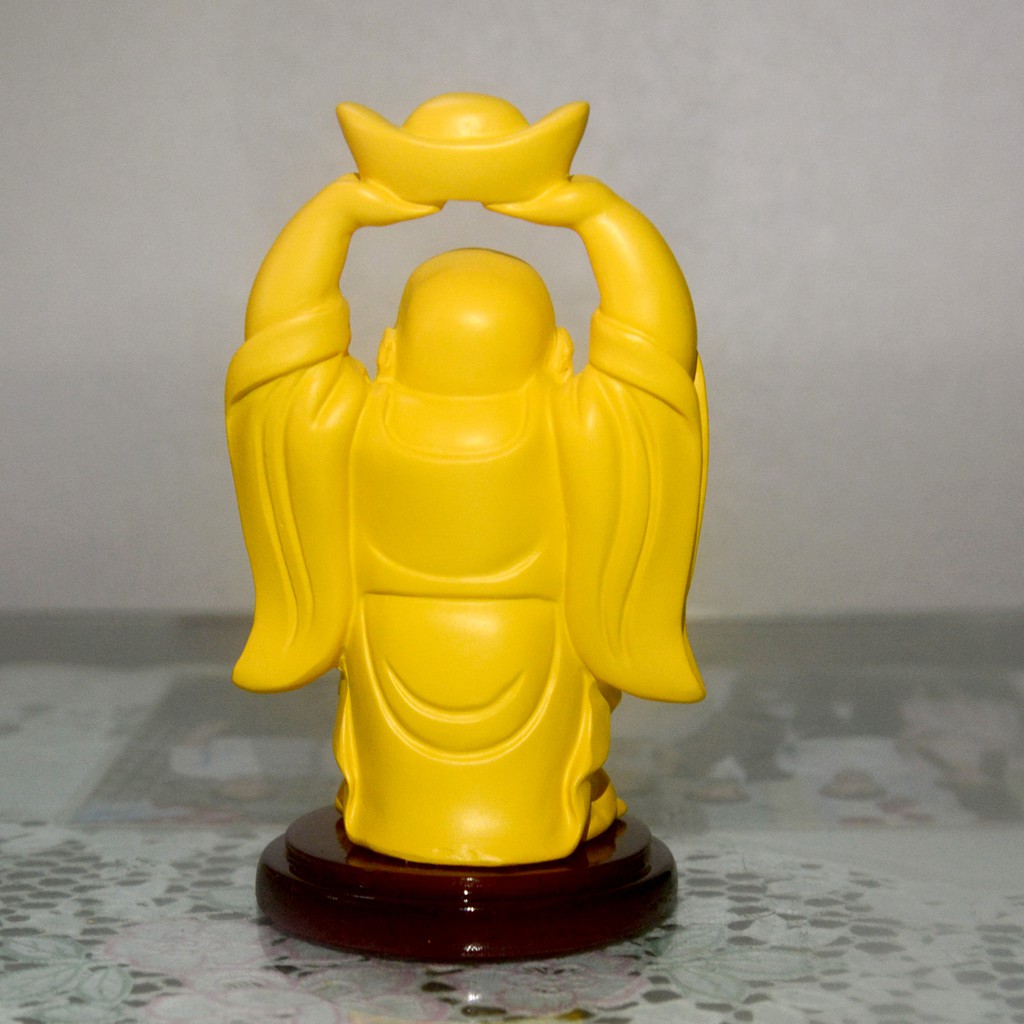Tượng ngài Di Lặc Bồ Tát nâng thỏi vàng cao 12cm-nhiều mẫu