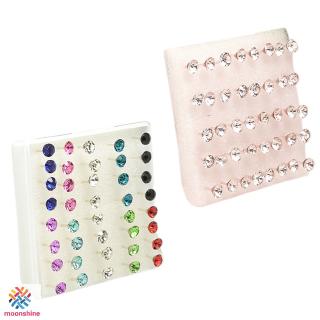 Set 20 đôi khuyên tai nhựa đính kim cương giả nhỏ xinh phong cách Hàn Quốc