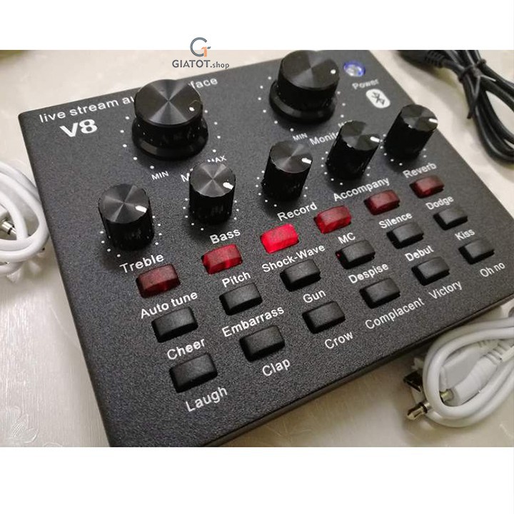 Bộ sound card thu âm karaoke livestream H9 có Bluetooth hay sound card k9 dòng có autu-tune chính hãng