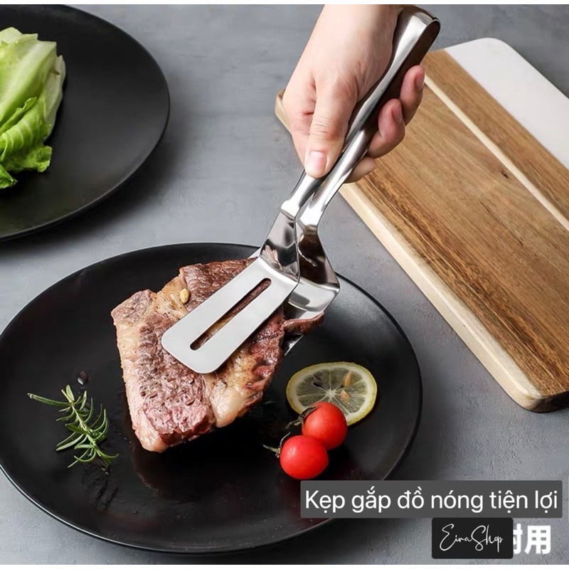 Kẹp gắp thức ăn bằng inox chống nóng bỏng mẫu Hot 2022