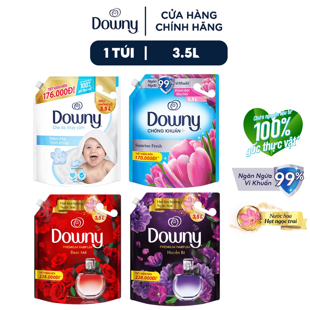 Nước xả vải Downy Hương Nước Hoa túi 3.5L (mới)